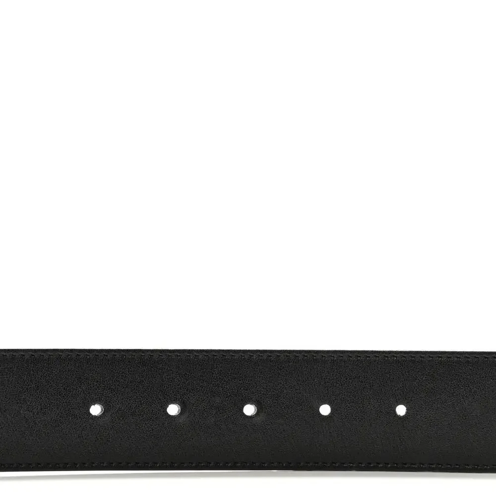 Gucci Black Calfskin Palladium Interlocking G Buckle 40mm Wide Belt 85/34 - Picture 3 of 4